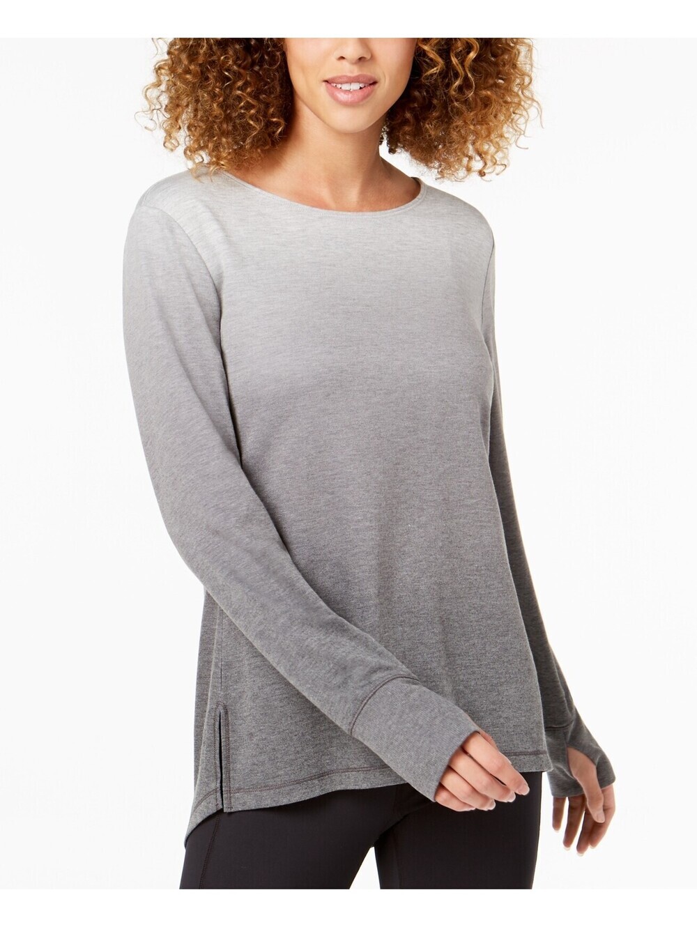 Ideology Womens Cutout-Back Gradient Top Size L